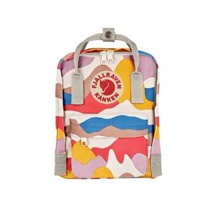 Fjallraven Kanken Art Mini Camouflage, red blue yellow cream